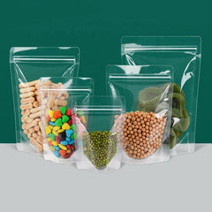 TRANSPARENT ZIPPER FOOD PACKAGING POUCHES